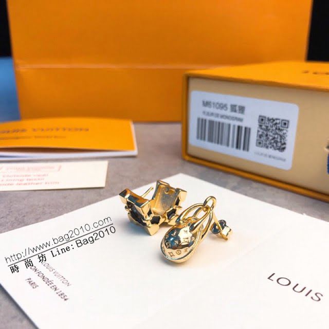 Louis Vuitton新款飾品 路易威登Minigram耳釘 LV不對稱耳環  zglv1956